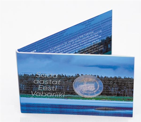 Grote foto estland 2 euro 2018 coincard 100 jaar onafhankelijkheid verzamelen munten overige