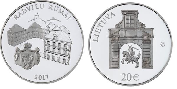Grote foto litouwen 20 euro 2017 kasteel van radziwill verzamelen munten overige