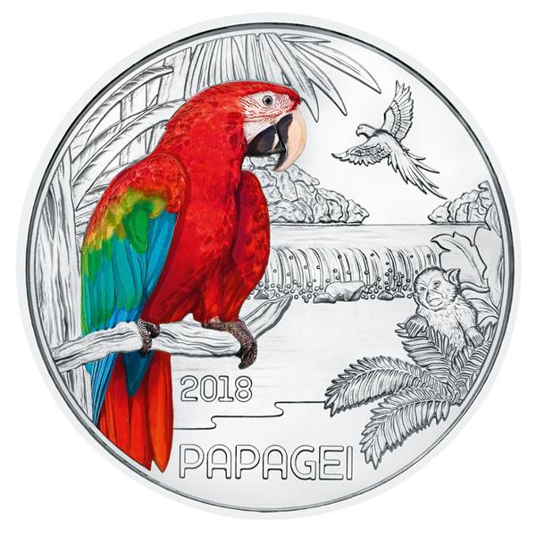 Grote foto oostenrijk 3 euro 2018 papegaai verzamelen munten overige