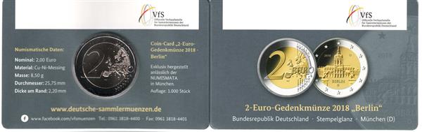 Grote foto duitsland 2 euro 2018 coincard charlottenburg m nchen d verzamelen munten overige