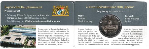 Grote foto duitsland 2 euro 2018 coincard charlottenburg m nchen d verzamelen munten overige