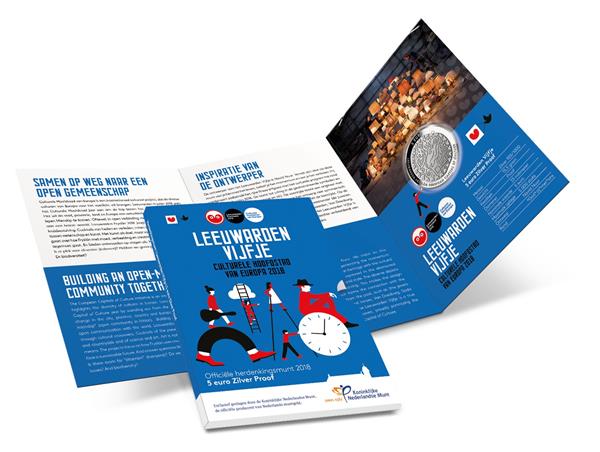 Grote foto nederland 5 euro 2018 leeuwarden zilver proof verzamelen munten overige