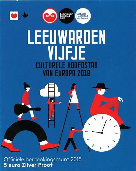 Grote foto nederland 5 euro 2018 leeuwarden eerste dag uitgifte verzamelen munten overige