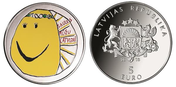 Grote foto letland 5 euro 2018 mijn letland verzamelen munten overige