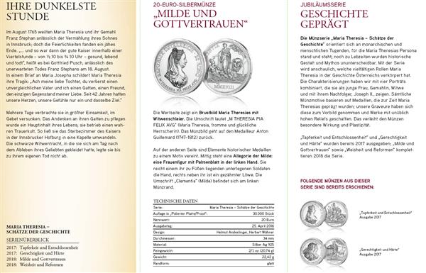 Grote foto oostenrijk 20 euro 2018 maria theresia zachtmoedigheid en geloof verzamelen munten overige