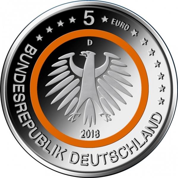Grote foto duitsland 5 euro 2018 subtropische zone set van 5 verzamelen munten overige