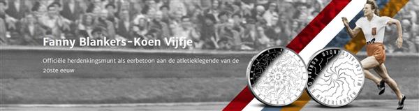Grote foto nederland 5 euro 2018 fanny blankers koen eerste dag uitgifte verzamelen munten overige