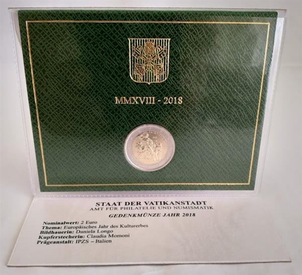 Grote foto vaticaan 2 euro 2018 europees jaar cultureel erfgoed verzamelen munten overige