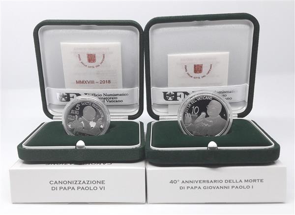 Grote foto vaticaan 5 euro en 10 euro 2018 zilver proof verzamelen munten overige