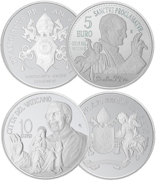 Grote foto vaticaan 5 euro en 10 euro 2018 zilver proof verzamelen munten overige