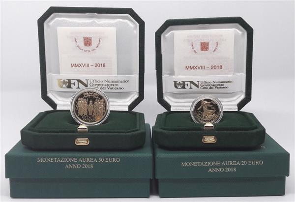 Grote foto vaticaan 20 euro en 50 euro 2018 goud proof verzamelen munten overige