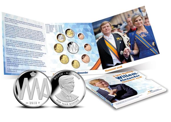 Grote foto nederland bu 2018 themaset willem alexander 5 jaar koning verzamelen munten overige