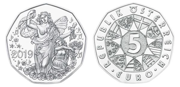 Grote foto oostenrijk 5 euro 2019 levensvreugde zilver bu verzamelen munten overige