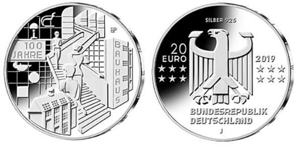 Grote foto duitsland 20 euro 2019 100 jaar bauhaus verzamelen munten overige