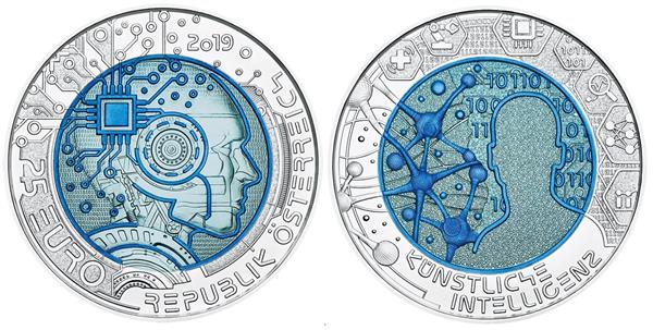 Grote foto oostenrijk 25 euro 2019 kunstmatige intelligentie verzamelen munten overige