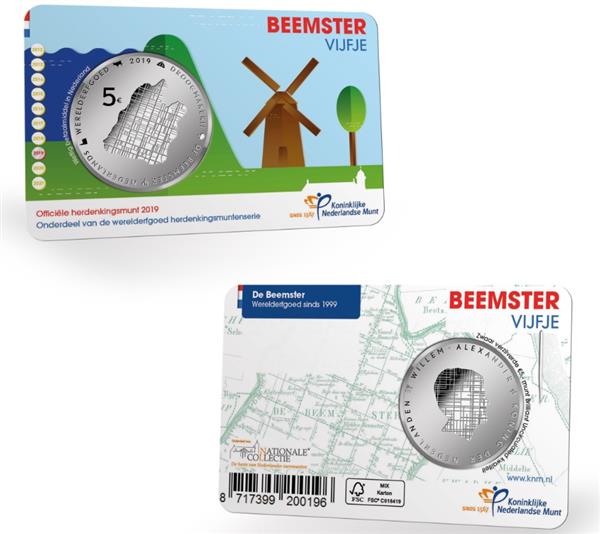 Grote foto nederland 5 euro 2019 beemster vijfje coincard bu verzamelen munten overige