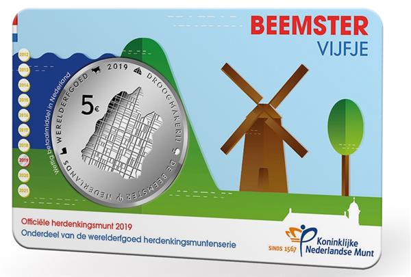 Grote foto nederland 5 euro 2019 beemster vijfje coincard bu verzamelen munten overige