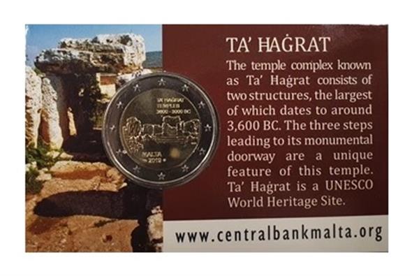 Grote foto malta 2 euro 2019 ta hagrat tempels coincard met muntteken verzamelen munten overige