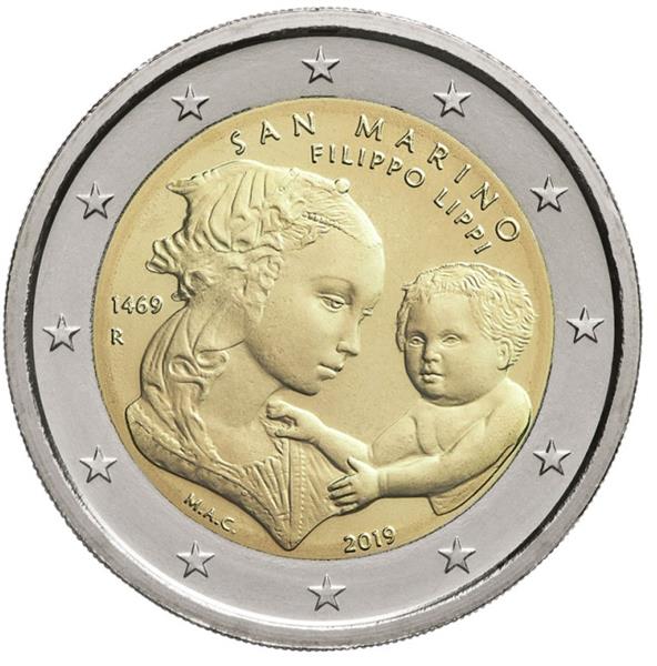 Grote foto san marino 2 euro 2019 filippo lippi verzamelen munten overige
