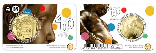 Grote foto belgi 2 5 euro 2019 manneken pis coincard frans verzamelen munten overige