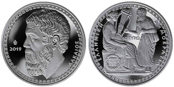 Grote foto griekenland 10 euro 2019 alcaeus verzamelen munten overige