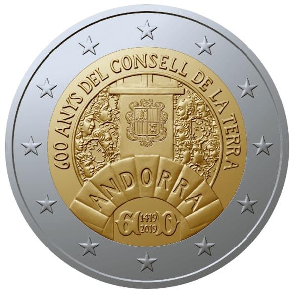 Grote foto andorra 2 euro 2019 600 jaar parlement van andorra verzamelen munten overige