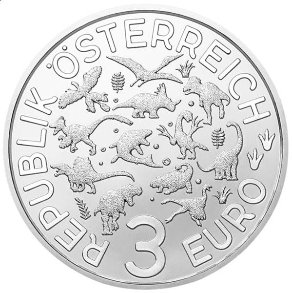 Grote foto oostenrijk 3 euro 2019 spinosaurus verzamelen munten overige