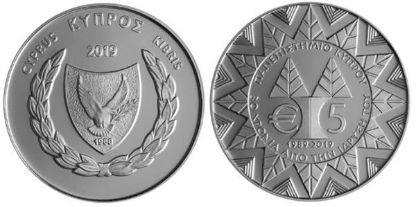 Grote foto cyprus 5 euro 2019 universiteit van cyprus verzamelen munten overige