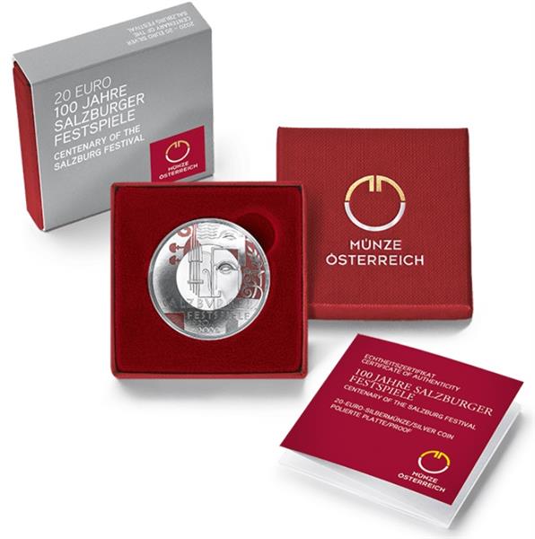 Grote foto oostenrijk 20 euro 2020 100 jaar salzburger festspiele verzamelen munten overige