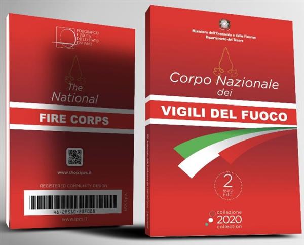 Grote foto itali 2 euro 2020 de brandweer coincard verzamelen munten overige