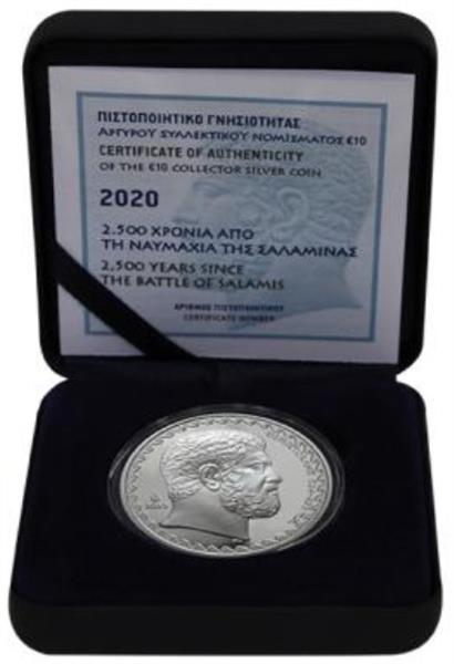Grote foto griekenland 10 euro 2020 slag bij salamis themistocles verzamelen munten overige