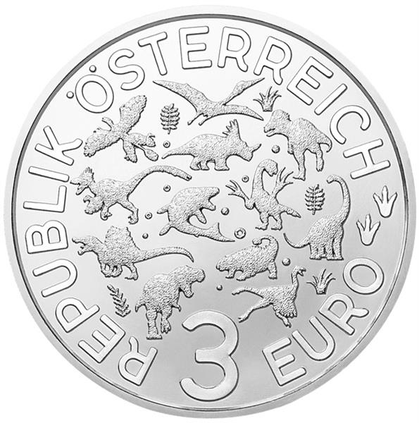 Grote foto oostenrijk 3 euro 2020 ankylosaurus verzamelen munten overige