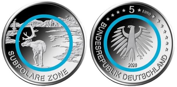 Grote foto duitsland 5 euro 2020 polaire zone verzamelen munten overige