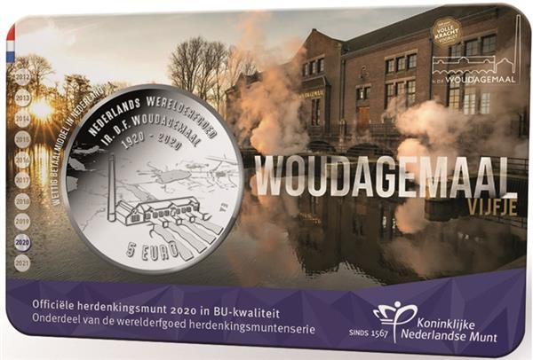 Grote foto nederland 5 euro 2020 woudagemaal coincard bu verzamelen munten overige