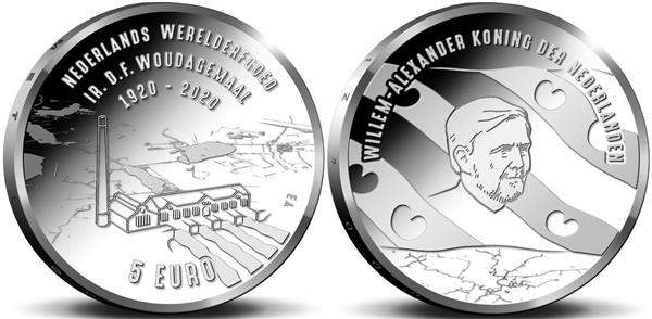 Grote foto nederland 5 euro 2020 woudagemaal unc verzamelen munten overige
