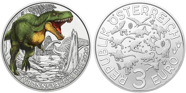 Grote foto oostenrijk 3 euro 2020 t rex verzamelen munten overige