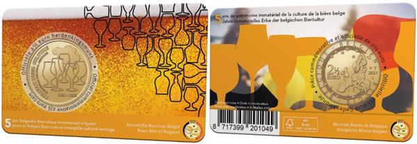 Grote foto belgi 2 5 euro 2021 biercultuur coincard nederlands verzamelen munten overige