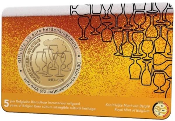 Grote foto belgi 2 5 euro 2021 biercultuur coincard nederlands verzamelen munten overige