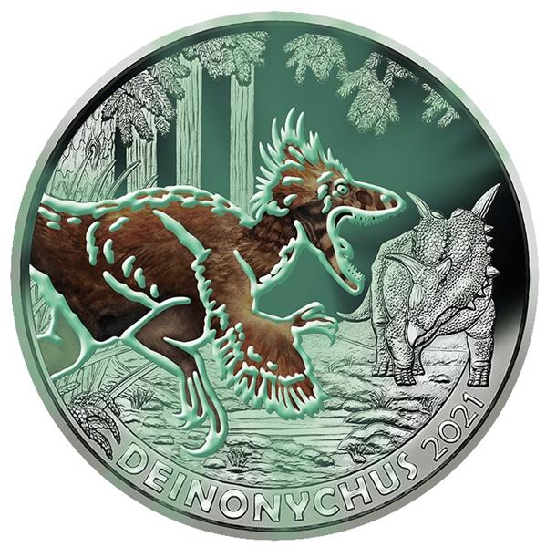 Grote foto oostenrijk 3 euro 2021 deinonychus antirrhopus verzamelen munten overige