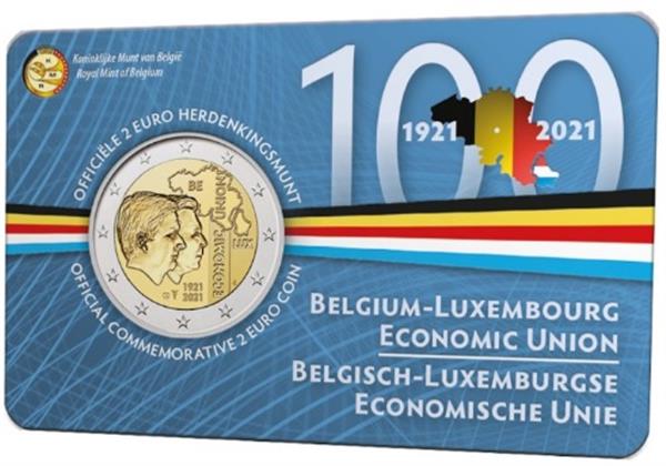 Grote foto belgi 2 euro 2021 bleu coincard nederlands verzamelen munten overige