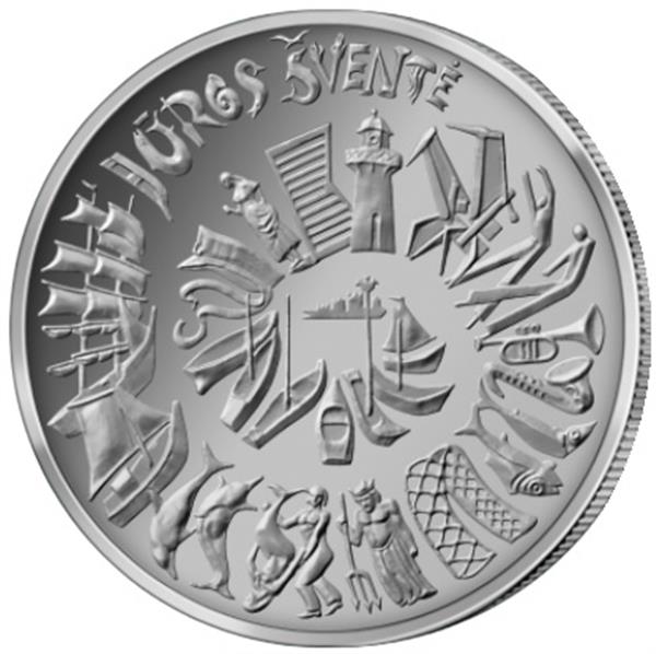Grote foto litouwen 1 5 euro 2021 klaipeda zee festival verzamelen munten overige