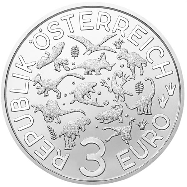 Grote foto oostenrijk 3 euro 2021 styracosaurus verzamelen munten overige