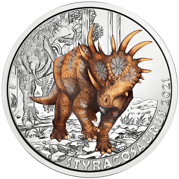 Grote foto oostenrijk 3 euro 2021 styracosaurus verzamelen munten overige