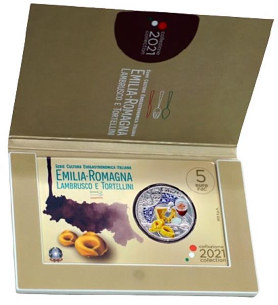 Grote foto itali 5 euro 2021 tortellini en lambrusco verzamelen munten overige