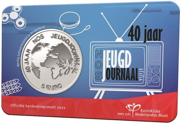 Grote foto nederland 5 euro 2021 40 jaar jeugdjournaal coincard unc verzamelen munten overige