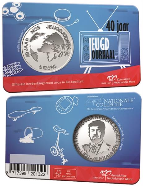 Grote foto nederland 5 euro 2021 40 jaar jeugdjournaal coincard bu verzamelen munten overige
