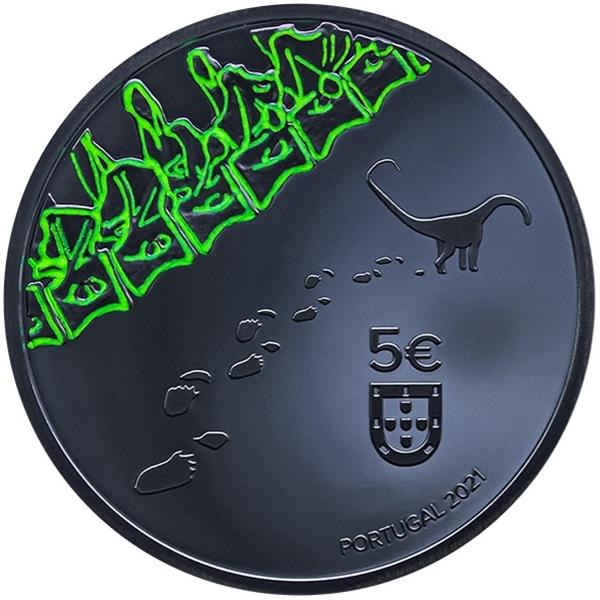 Grote foto portugal 5 euro 2021 proof dinheirosaurus lourinhanensis verzamelen munten overige