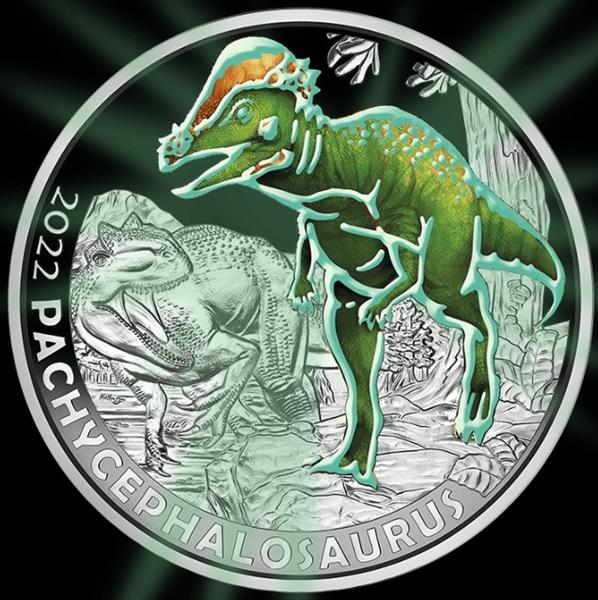 Grote foto oostenrijk 3 euro 2022 pachycephalosaurus verzamelen munten overige