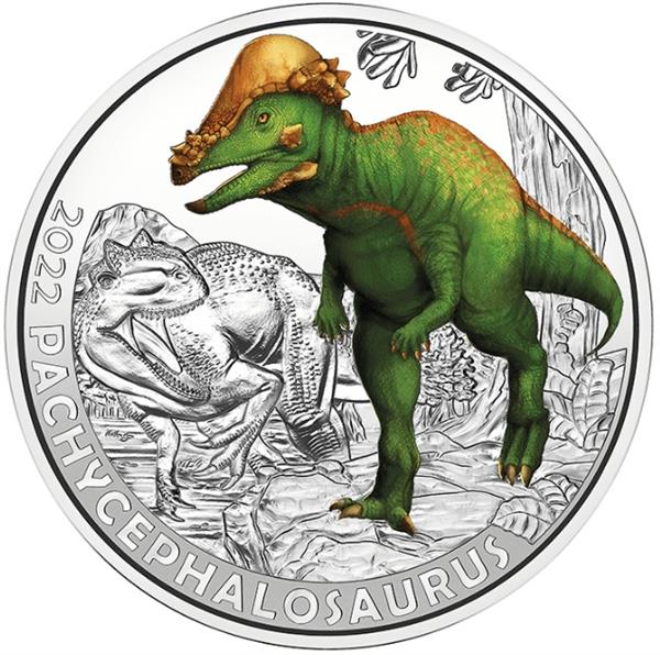 Grote foto oostenrijk 3 euro 2022 pachycephalosaurus verzamelen munten overige