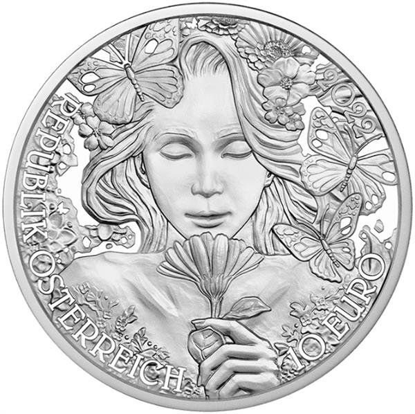 Grote foto oostenrijk 10 euro 2022 de goudsbloem zilver bu verzamelen munten overige